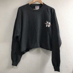 TRADER JOE’S Gray Crewneck Crop Sweater